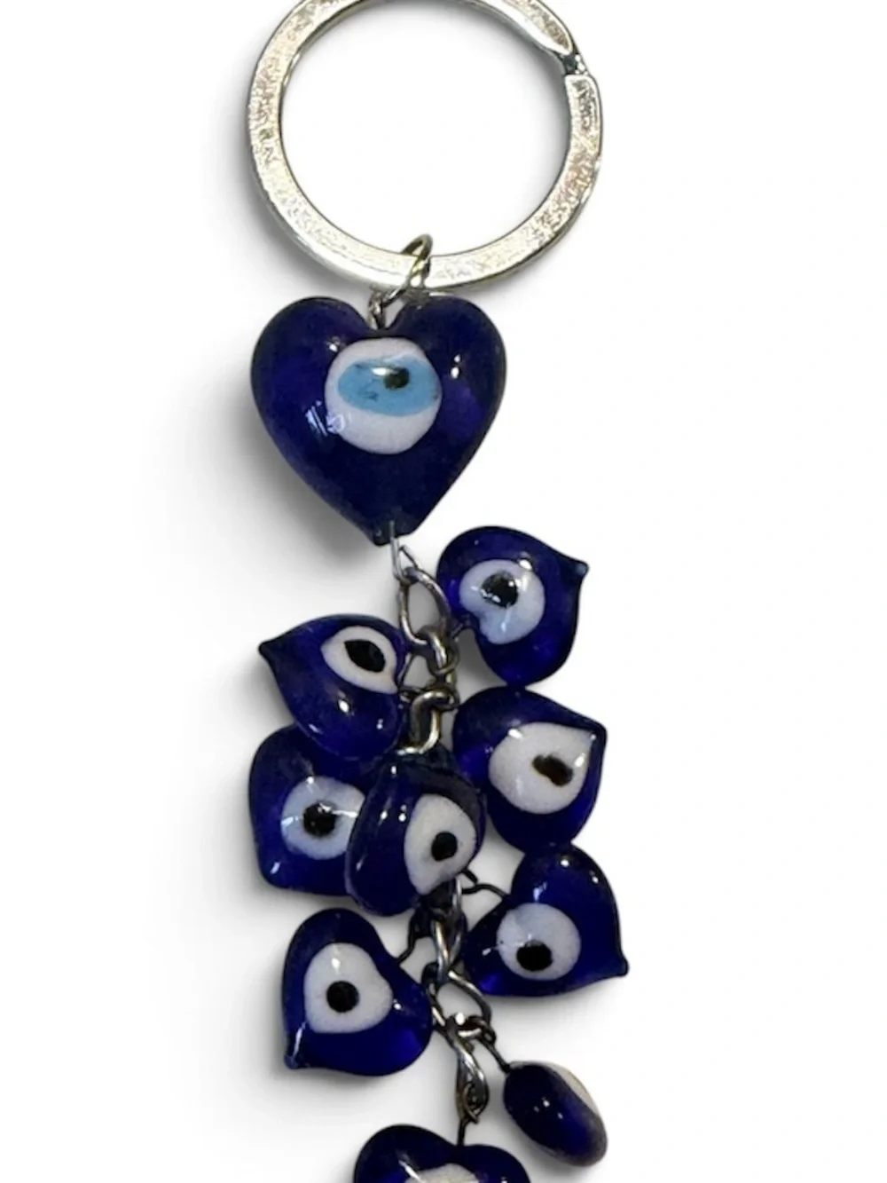 eye candy Deep Blue Evil Eye Heart & Bead Keychain